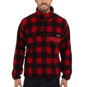 Patagonia Synchilla Snap-T Fleece Pullover RARE Red Buffalo Check Plaid Men's
